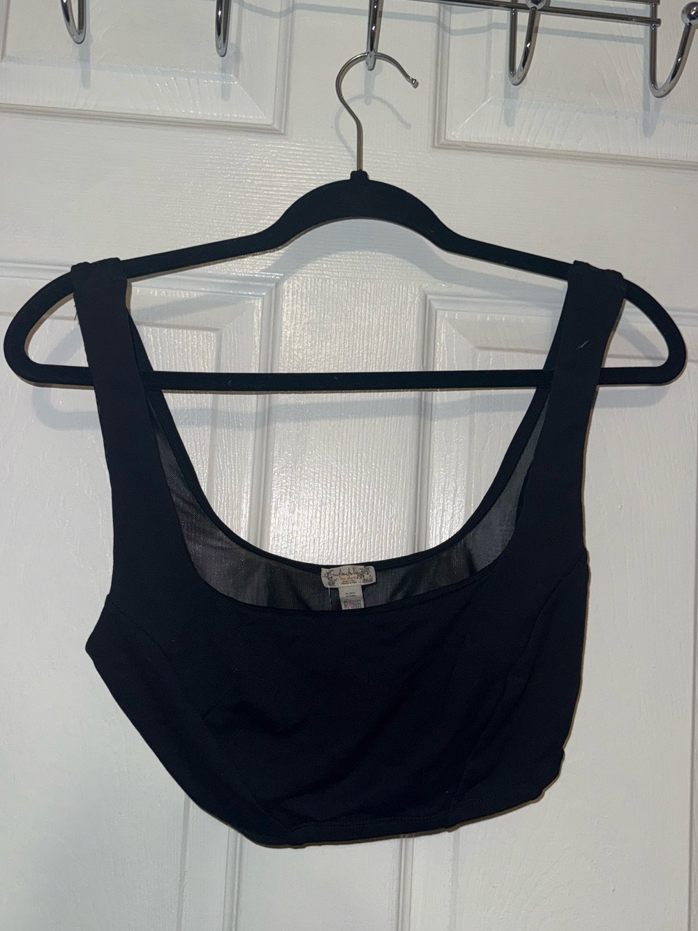 NWT Free People Black Scoop Neck Crop Bralette